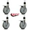 Service Caster 6'' Gray Poly Swivel 1-7/8'' Expanding Stem Caster Set Total Lock Brake, 4PK SCC-EXTTL20S614-PPUB-178-4 - alternate 2